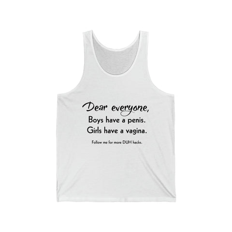 Dear Everyone Printed Unisex Jersey Tank